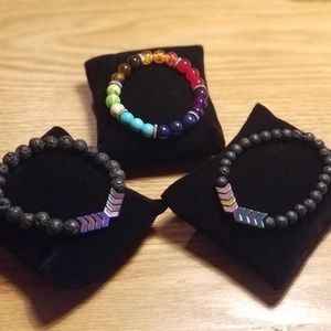 Triple Chakra/Negativity blocking bracelet